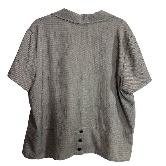 Kathie Lee Collection VTG 2 Piece Skirt Set Buttoned Blouse Size XL houndstooth - Picture 3 of 10